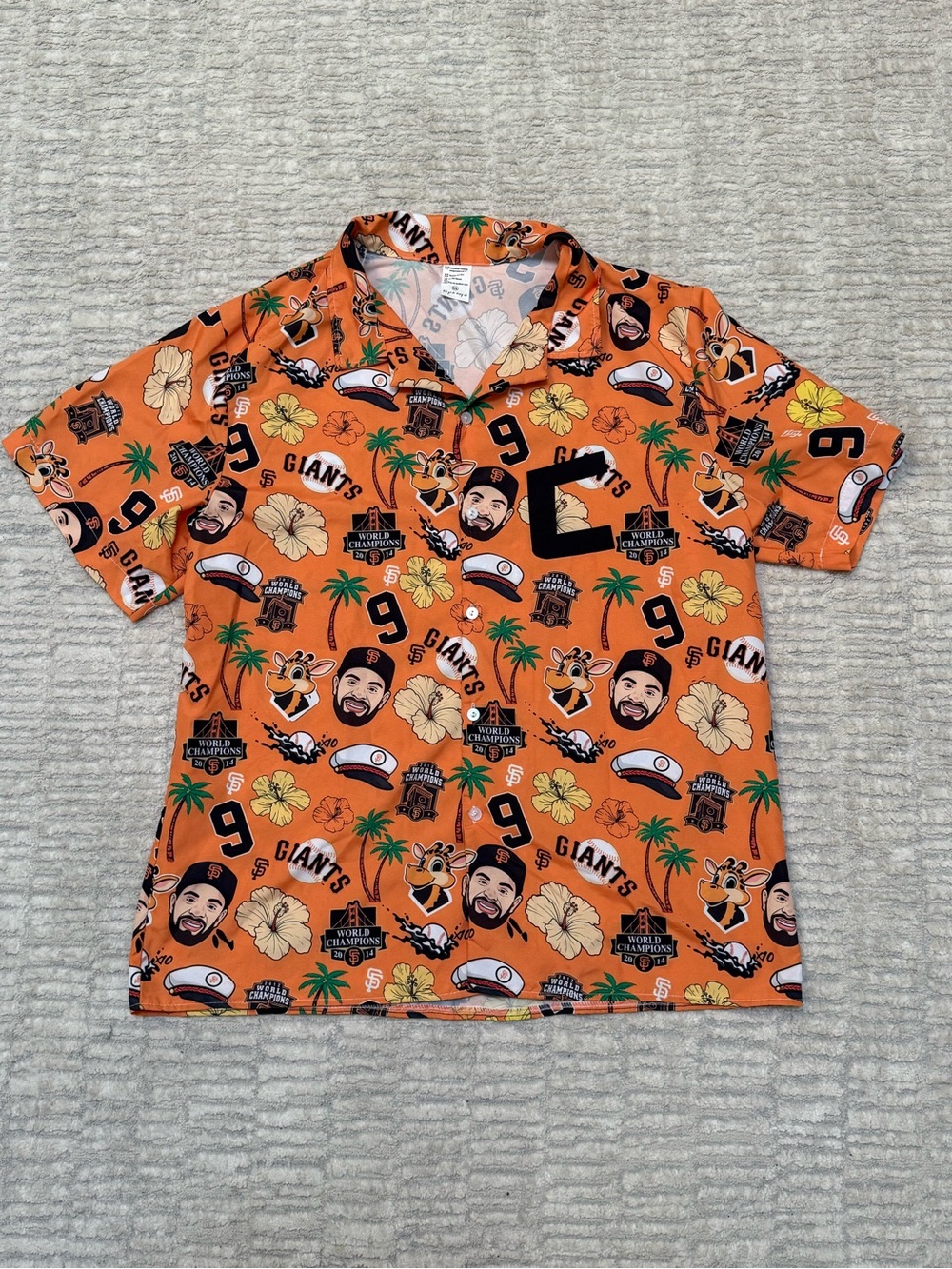 Giants Orange Short Sleeve Brandon Belt Shirt with Graphic Print